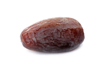 Sweet date on white background. Dried fruit as healthy snack