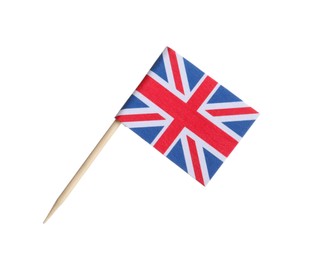 Small paper flag of United Kingdom isolated on white