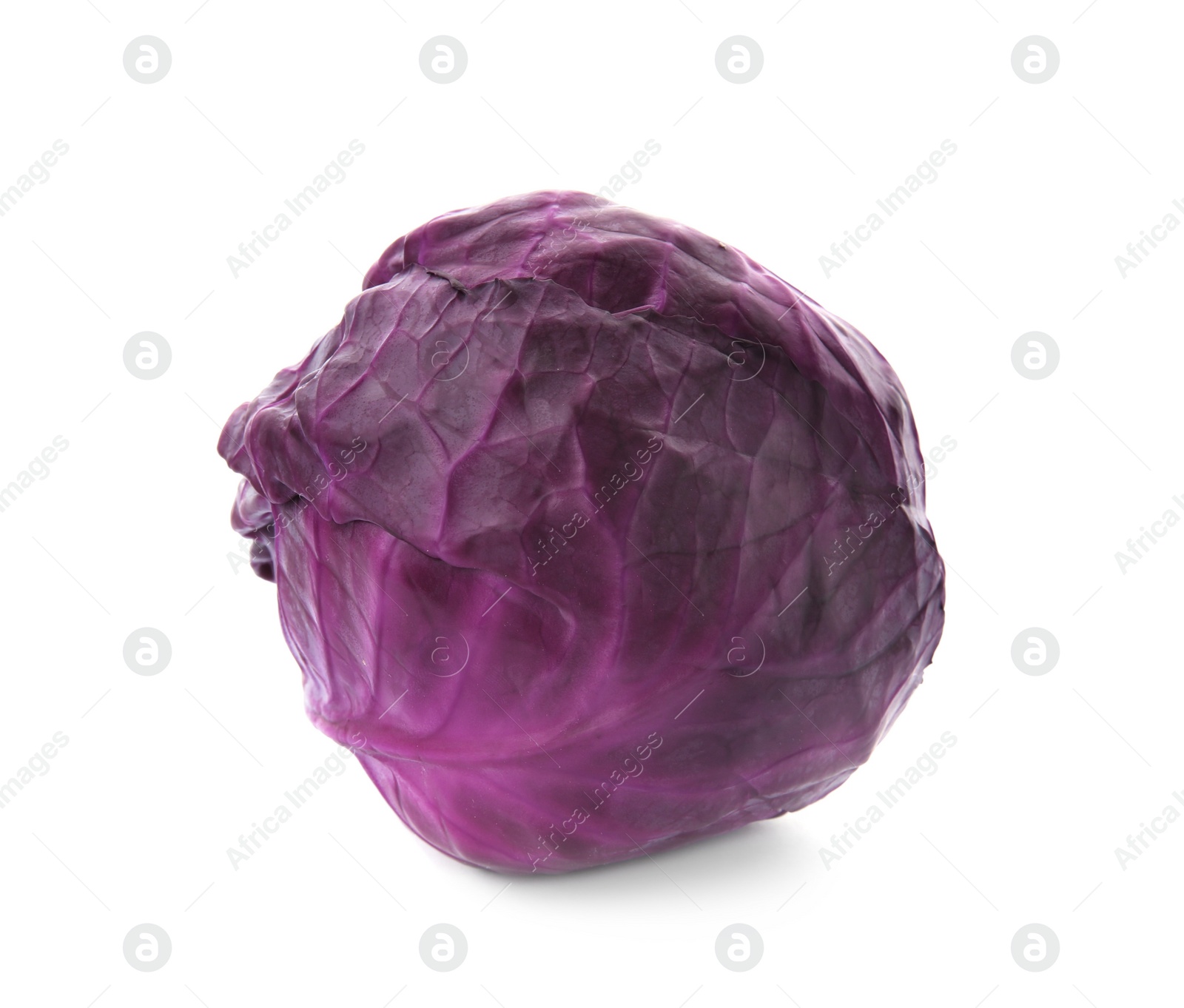 Photo of Whole ripe red cabbage on white background