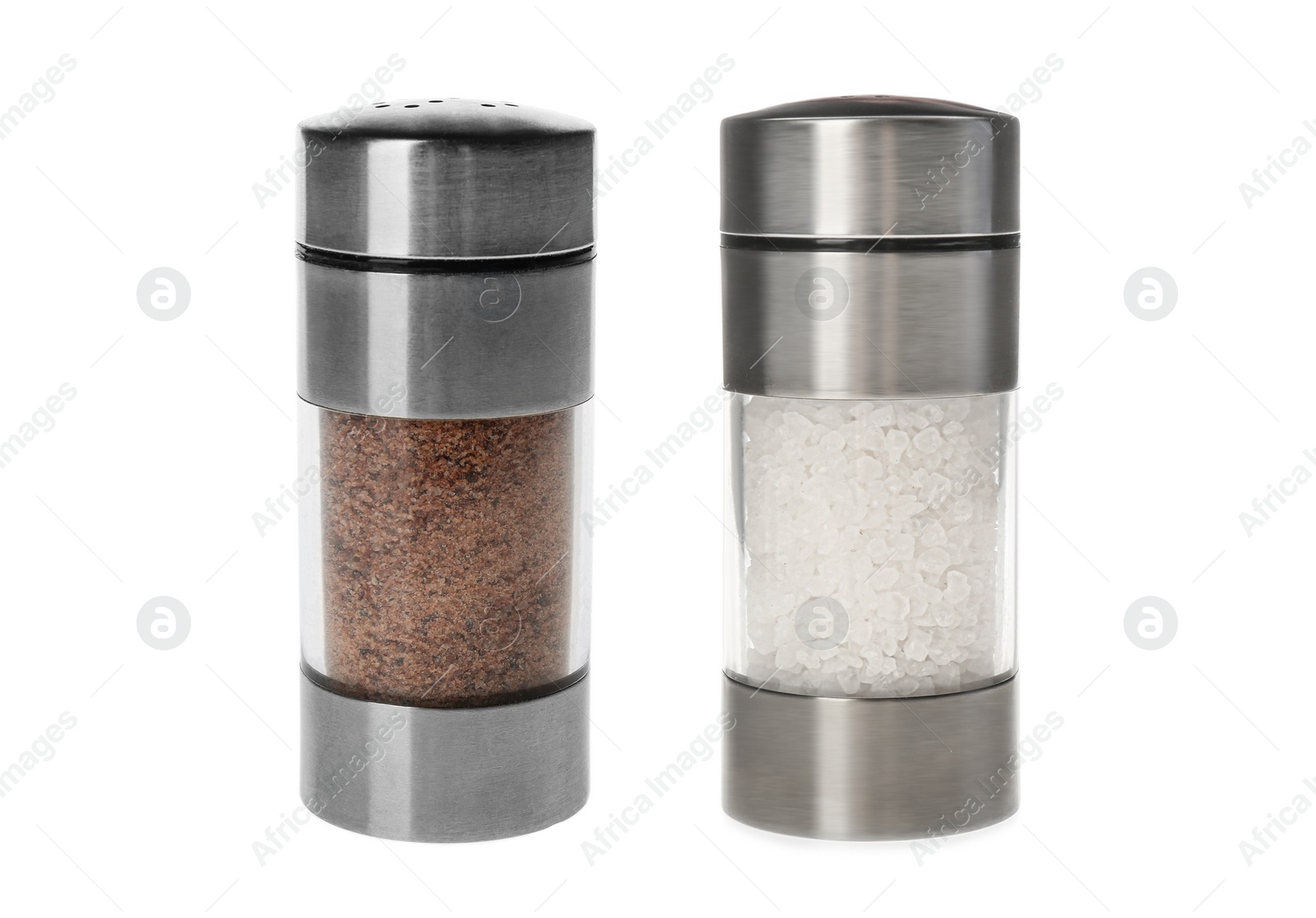 Image of Salt mill and pepper shaker isolated on white