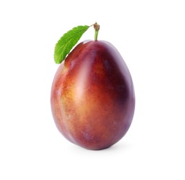 Photo of Delicious fresh ripe plum isolated on white