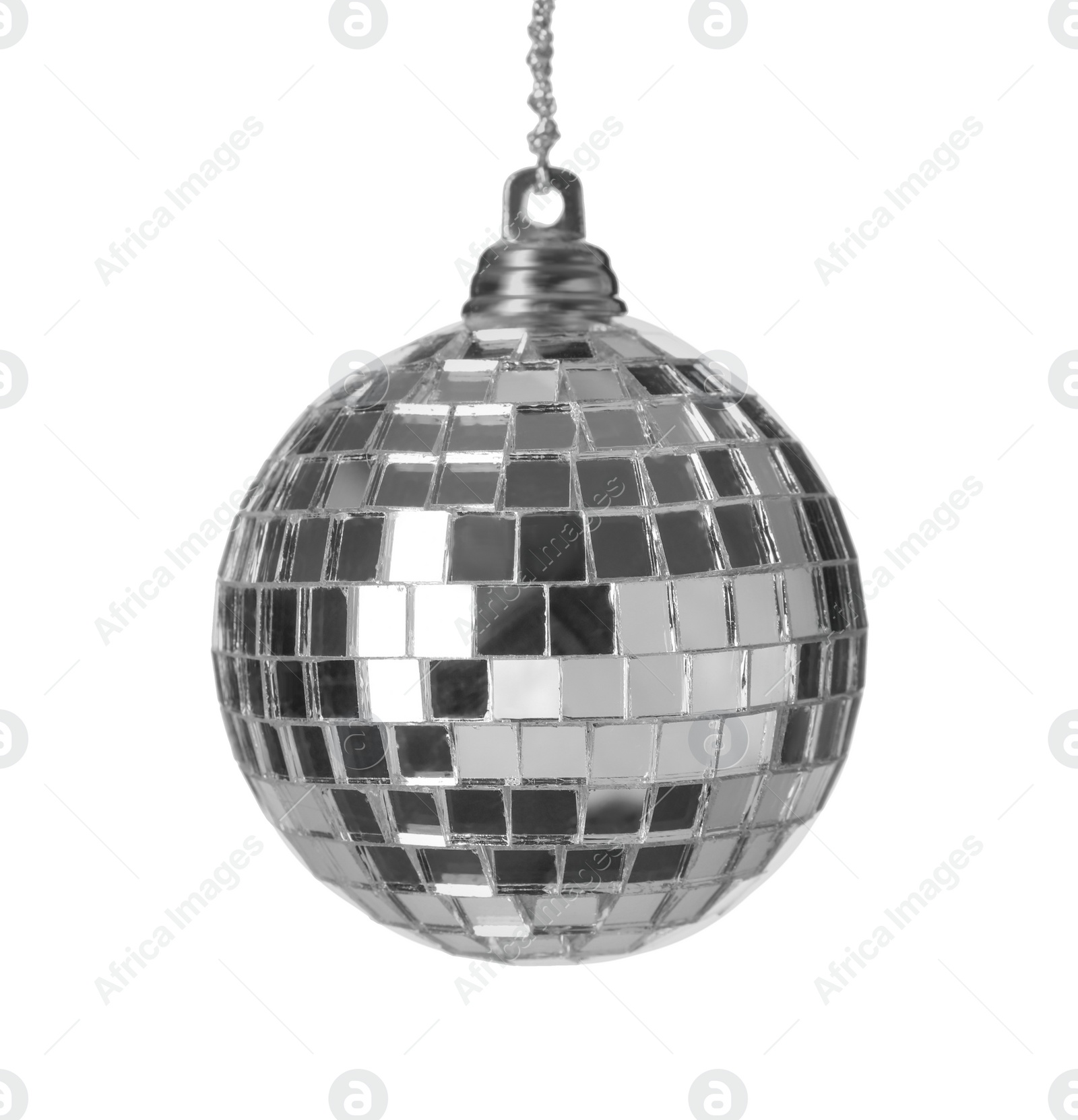 Photo of Bright shiny disco ball isolated on white