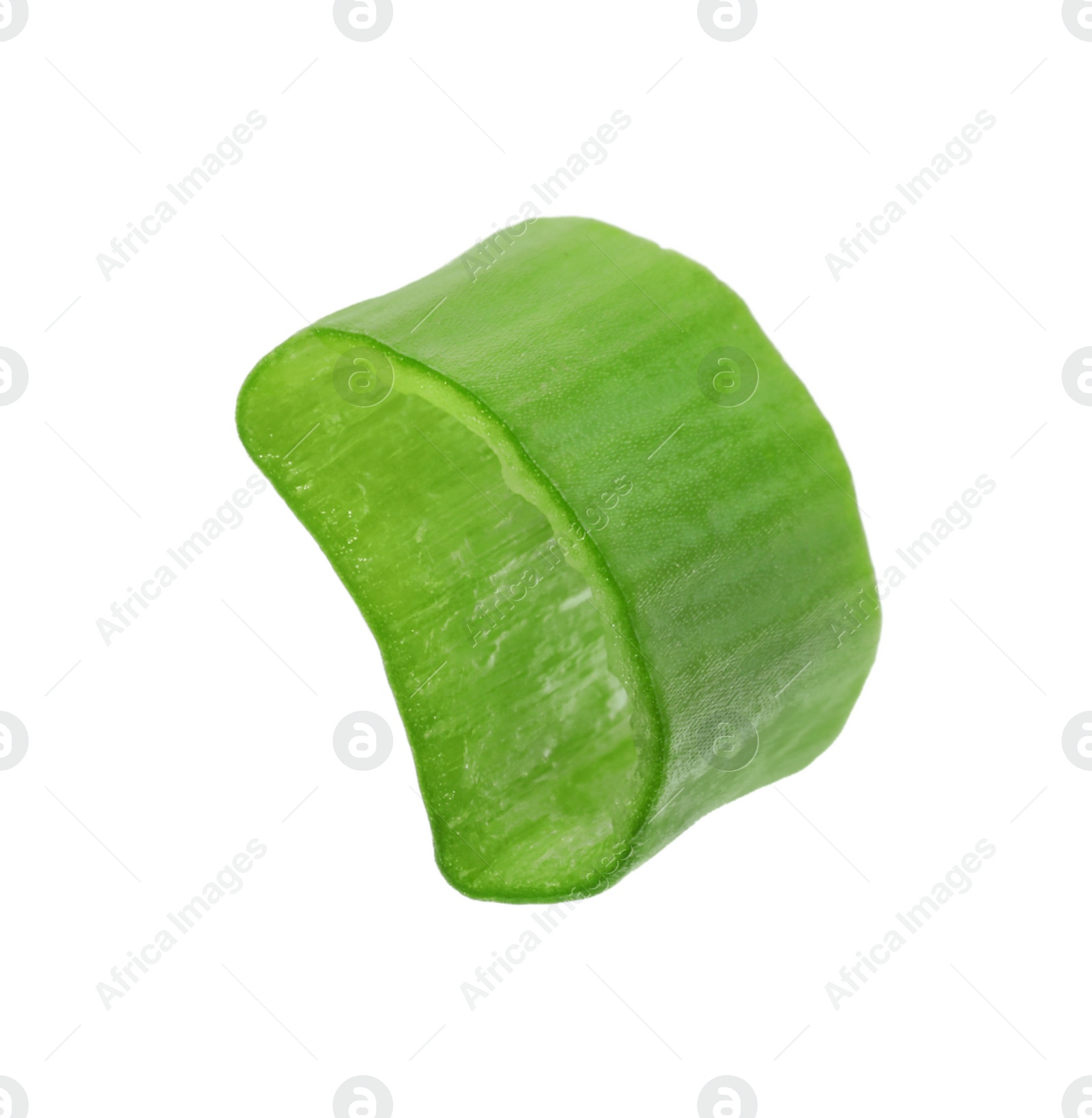 Photo of Piece of fresh green onion isolated on white