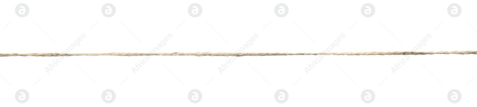 Photo of Hemp rope isolated on white. Organic material