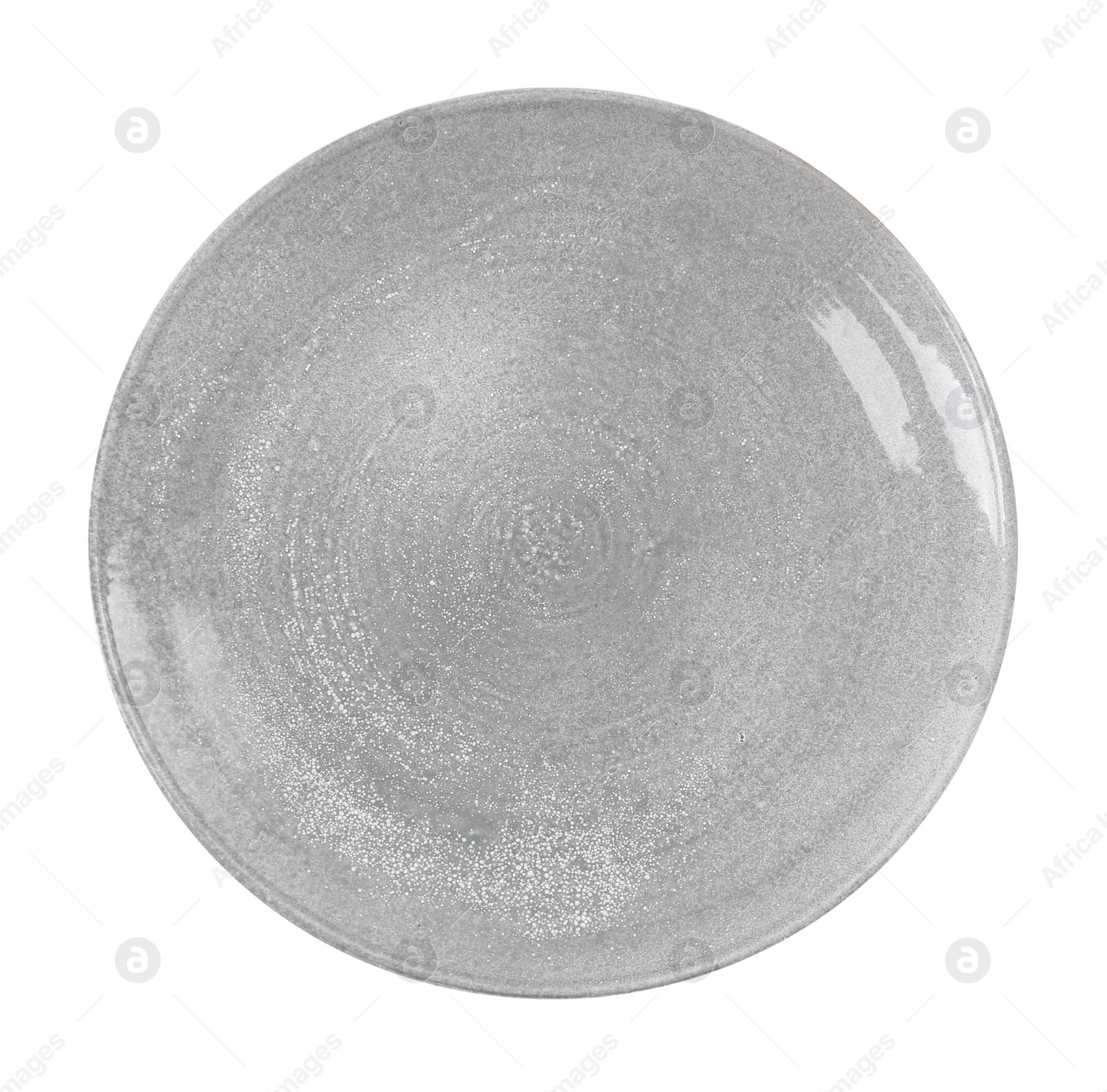 Photo of One clean ceramic plate isolated on white, top view