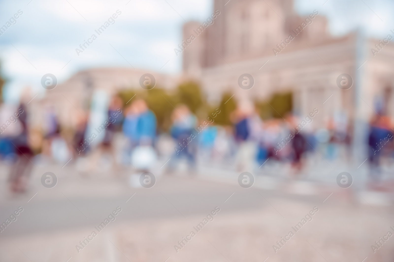 Photo of People walking on city street, blurred view