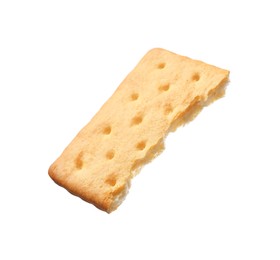 Piece of tasty cracker isolated on white