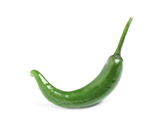 Green hot chili pepper isolated on white
