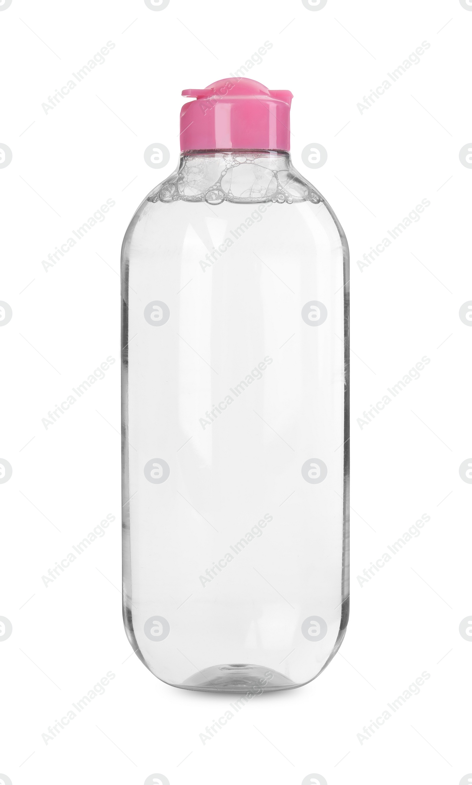 Photo of Bottle of micellar cleansing water isolated on white