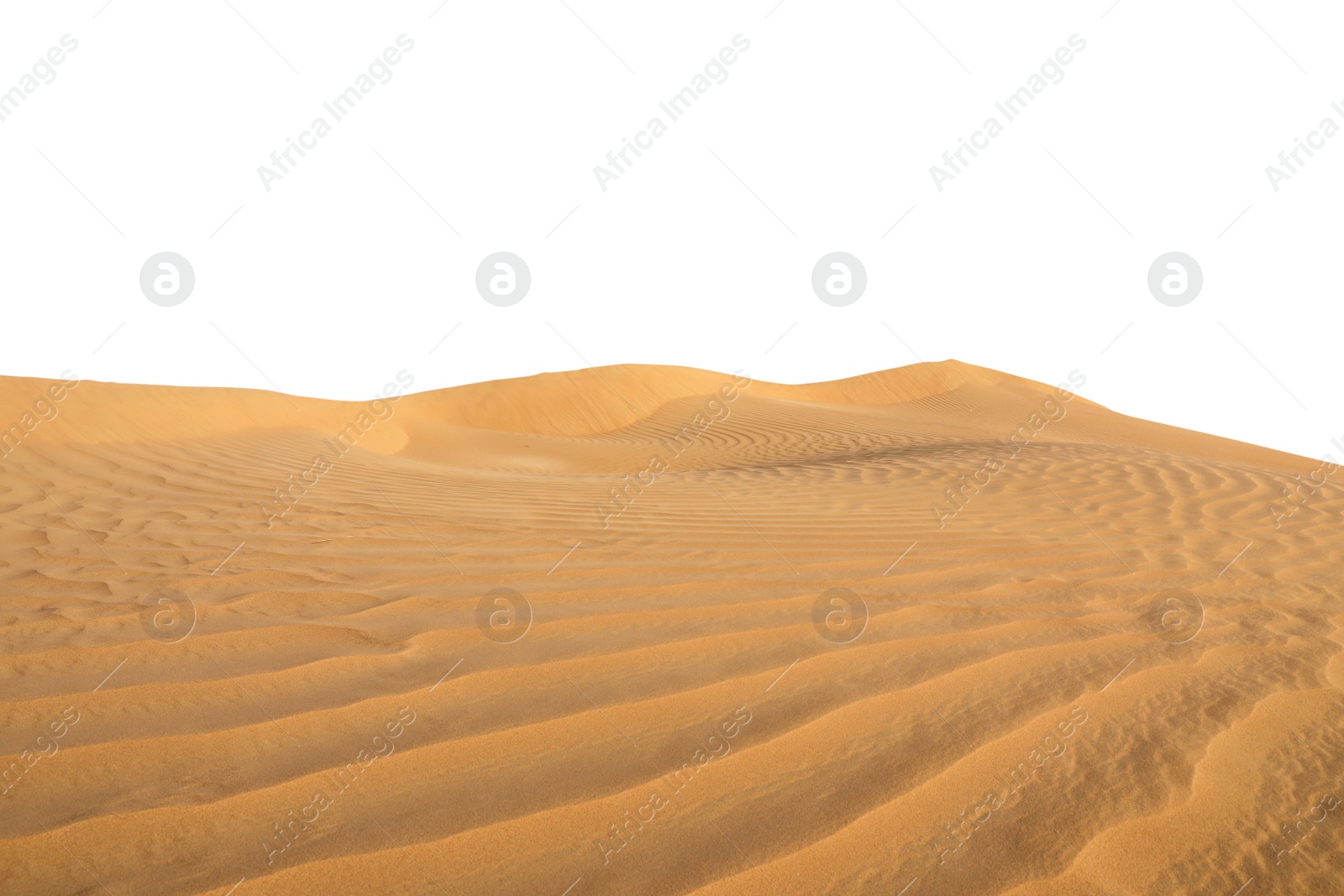 Image of Big hot sand dune on white background