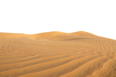 Image of Big hot sand dune on white background