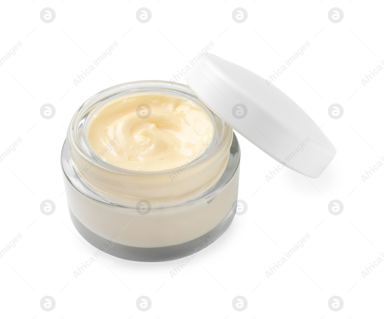 Photo of Jar of body cream isolated on white