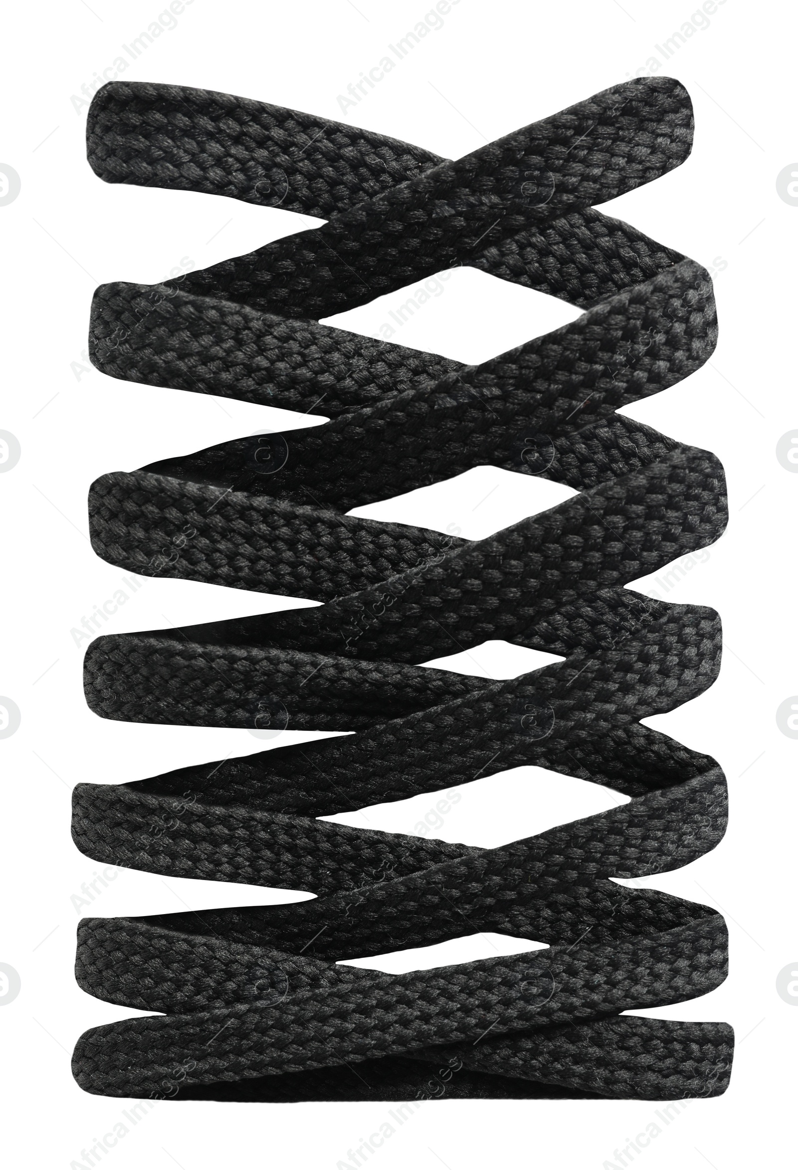 Image of Black shoe laces isolated on white 