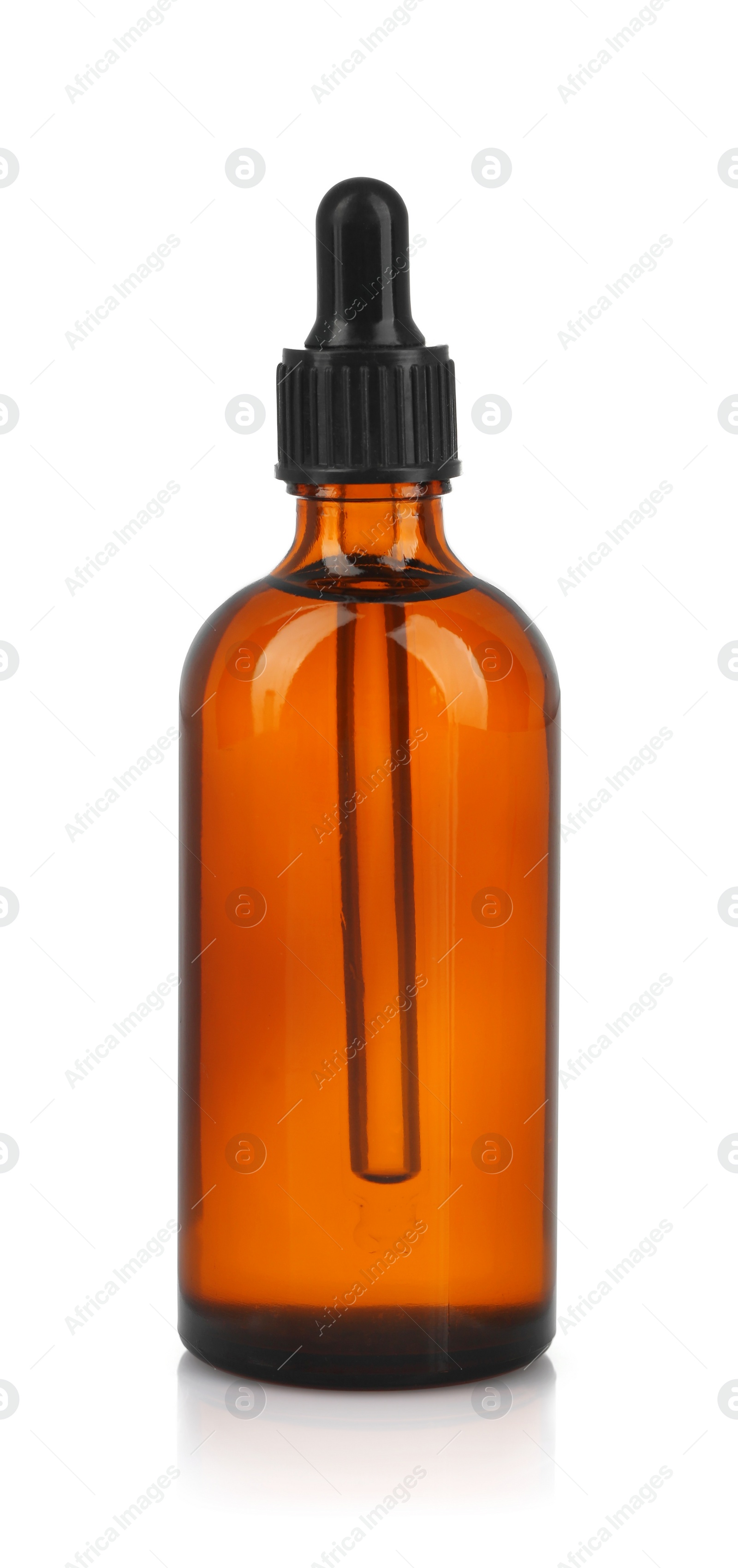 Photo of Glass bottle of tincture isolated on white