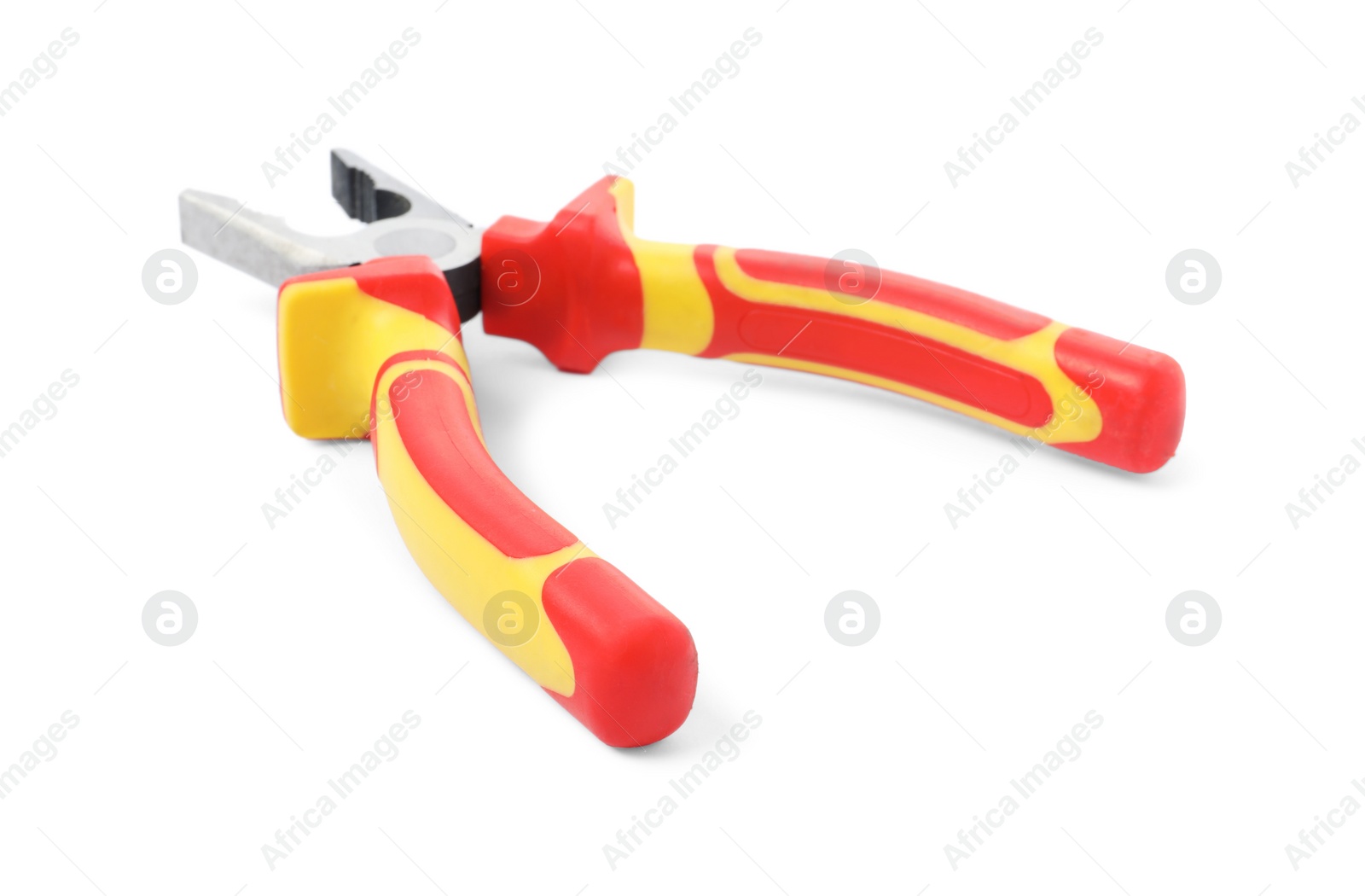 Photo of New combination pliers isolated on white. Construction tool