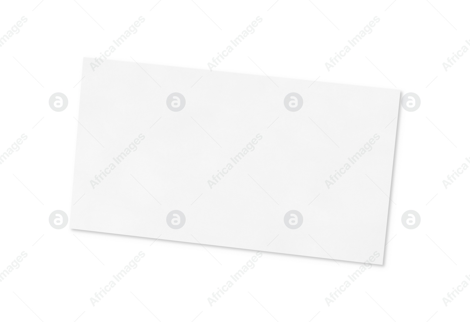 Photo of One blank business card isolated on white. Mockup for design