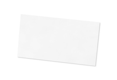 One blank business card isolated on white. Mockup for design