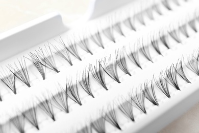 Photo of False eyelashes in pack, closeup