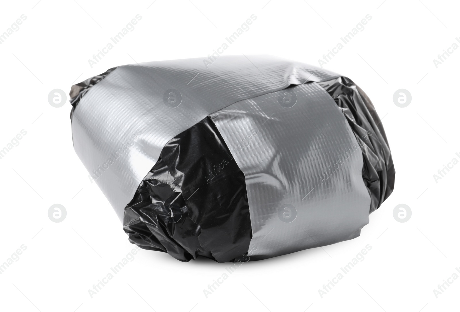 Photo of Package with narcotics isolated on white. Drug addiction