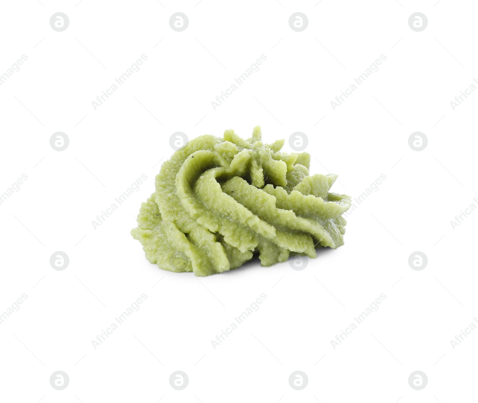 Photo of Swirl of wasabi paste isolated on white