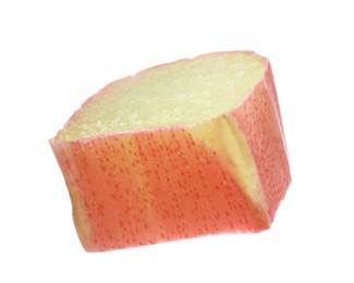 One piece of fresh ripe rhubarb isolated on white
