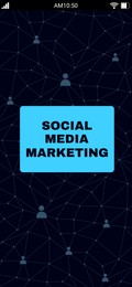 Illustration of SMM (Social media marketing). Screen of smartphone, illustration