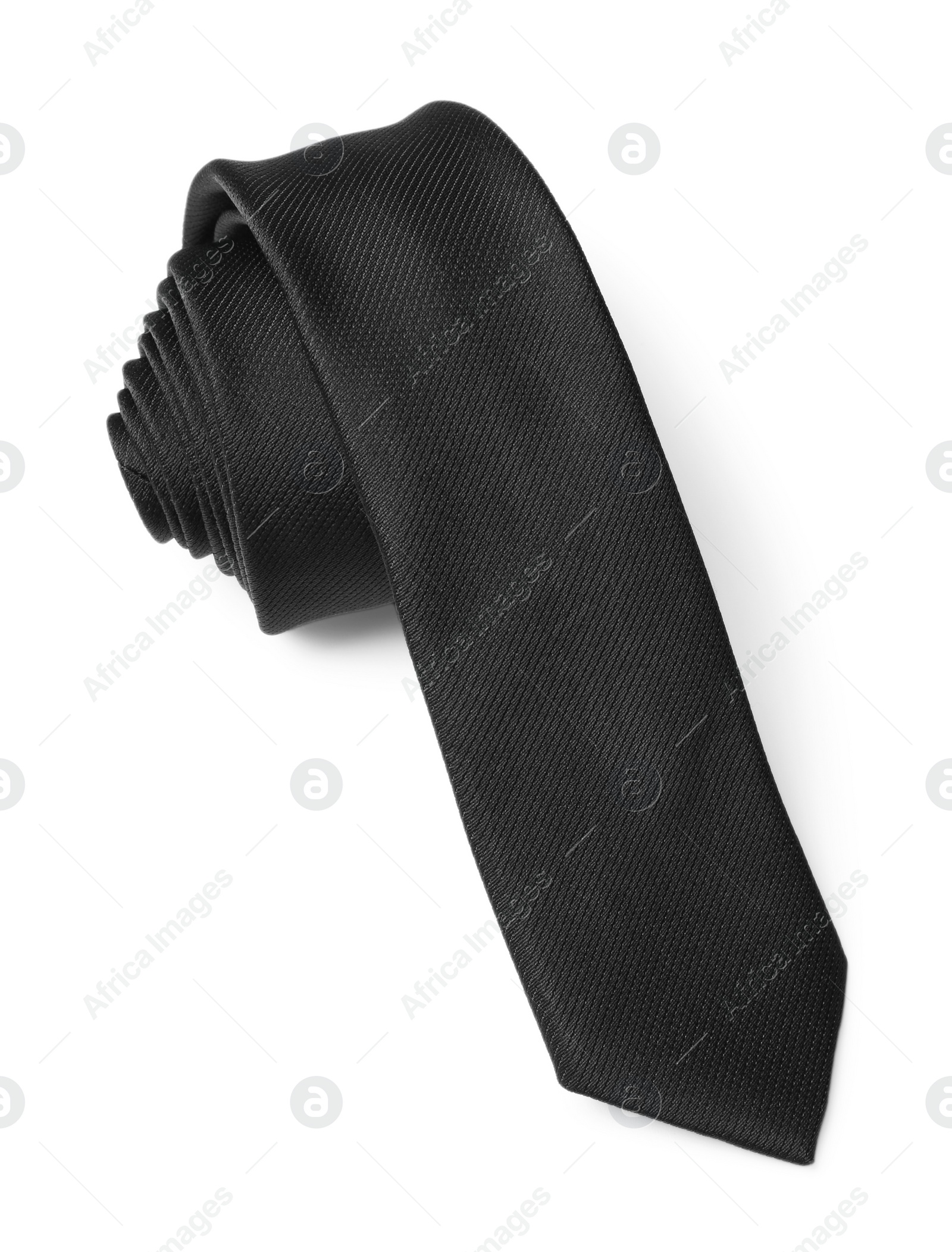 Photo of Classic black male necktie isolated on white