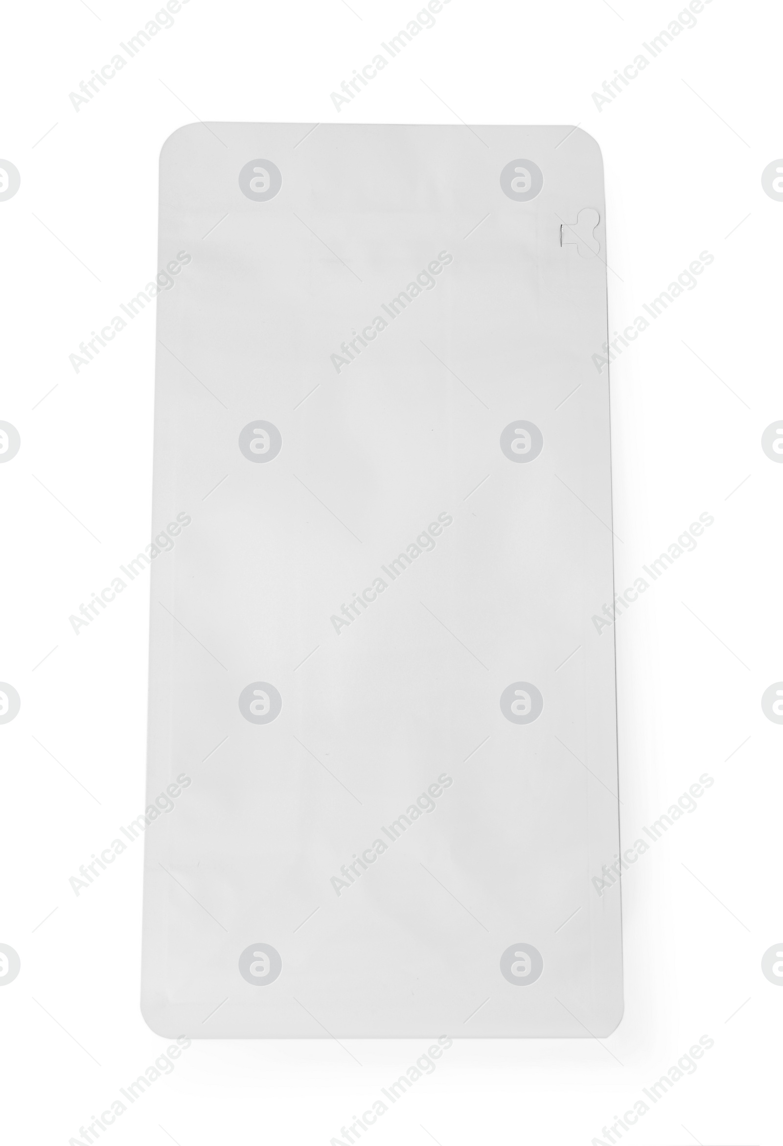 Photo of One paper bag isolated on white, top view