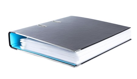 Photo of One black office folder isolated on white