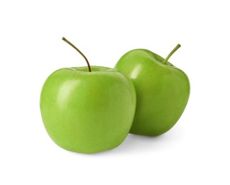 Photo of Fresh ripe green apples isolated on white