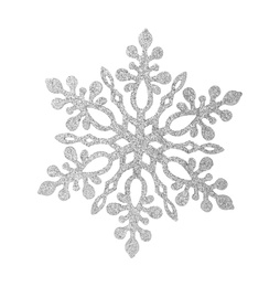 Beautiful snowflake on white background. Decoration for winter holidays