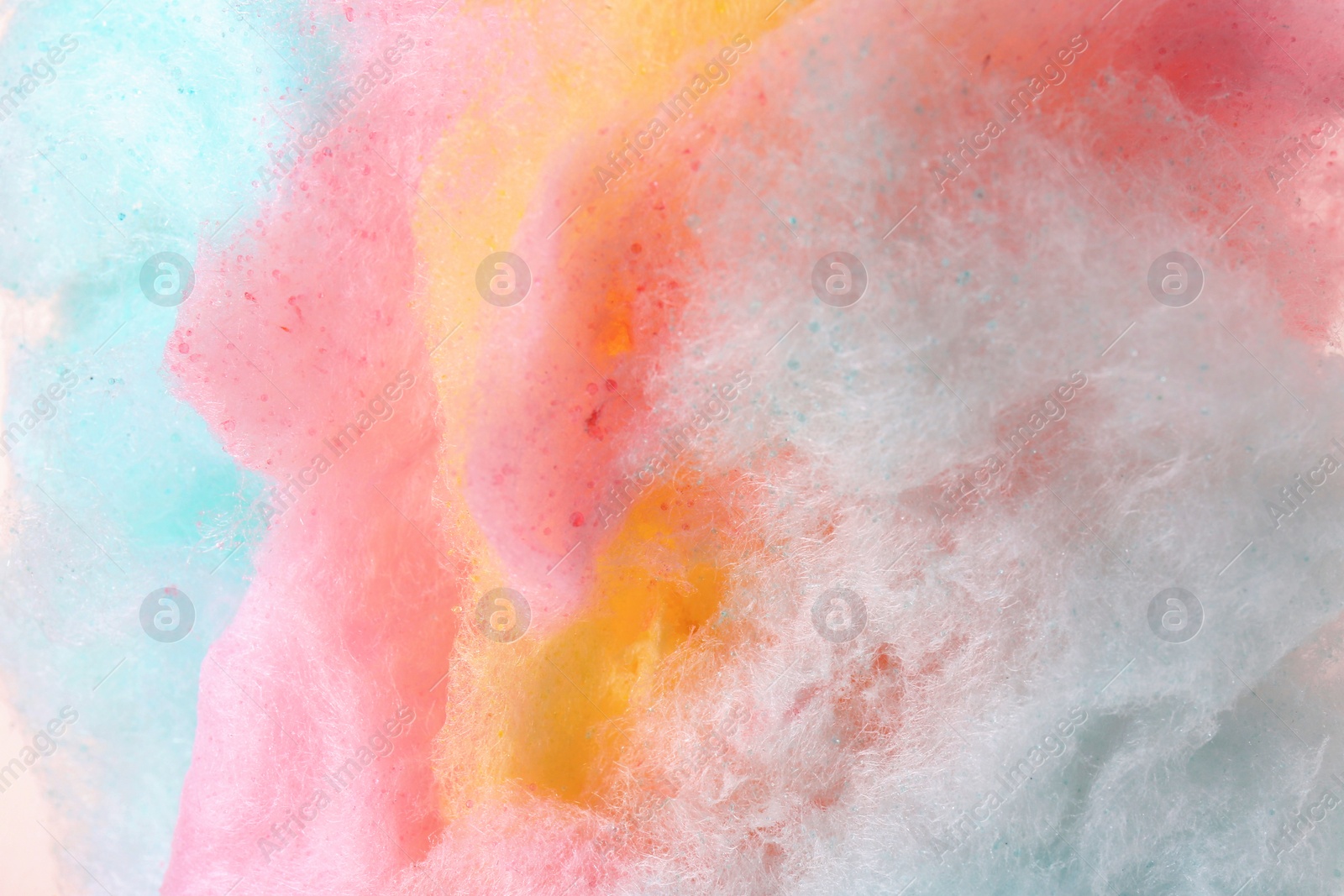 Photo of Colorful cotton candy as background, closeup view