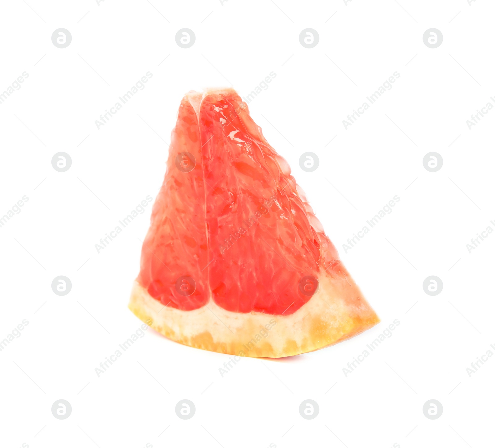 Photo of Piece of ripe grapefruit isolated on white