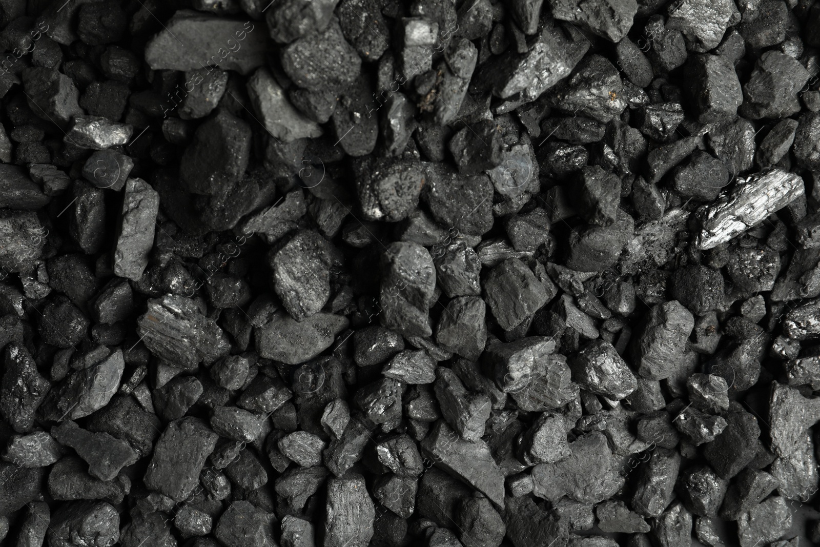 Photo of Heap of coal as background, top view