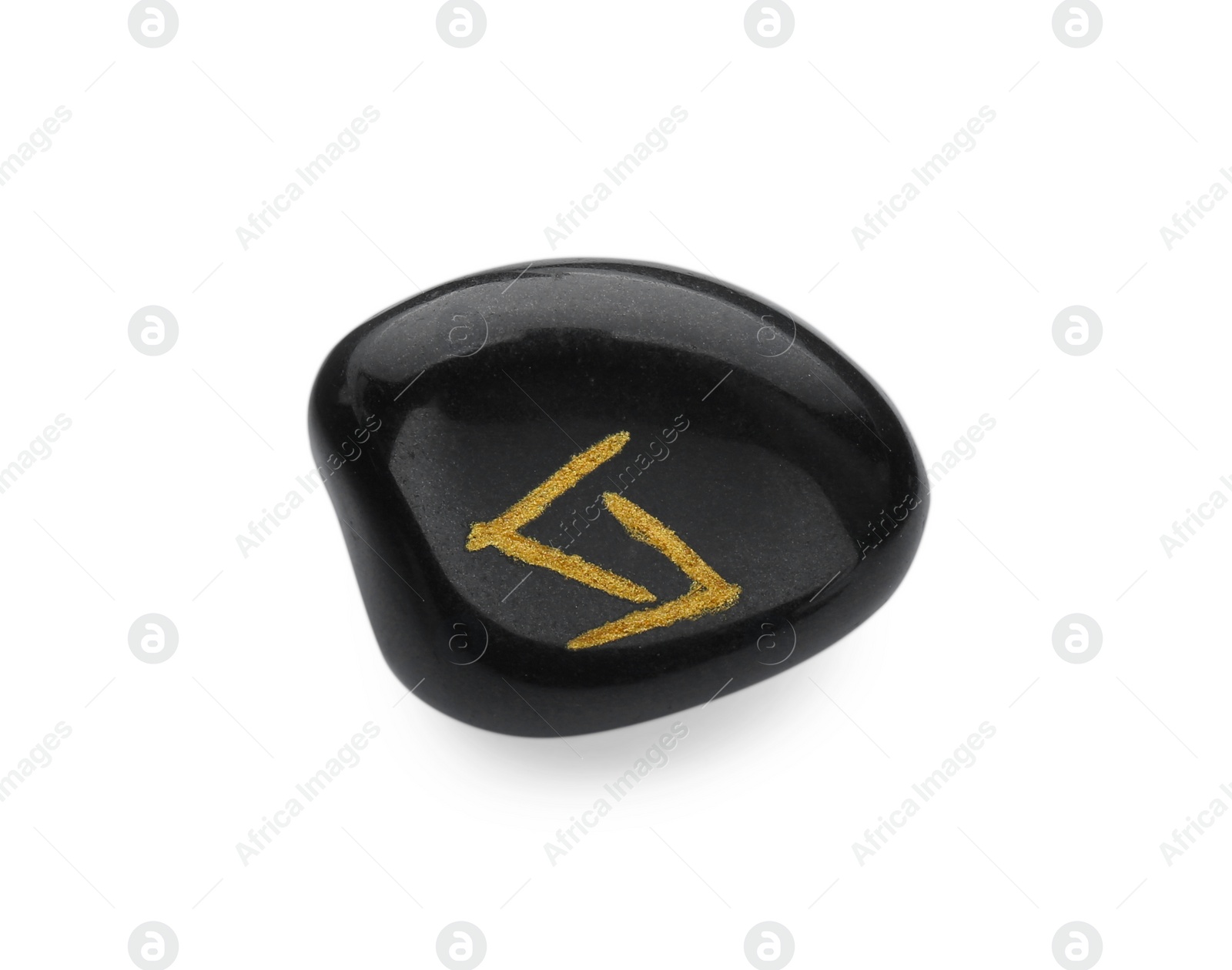 Photo of Black stone rune Jera isolated on white