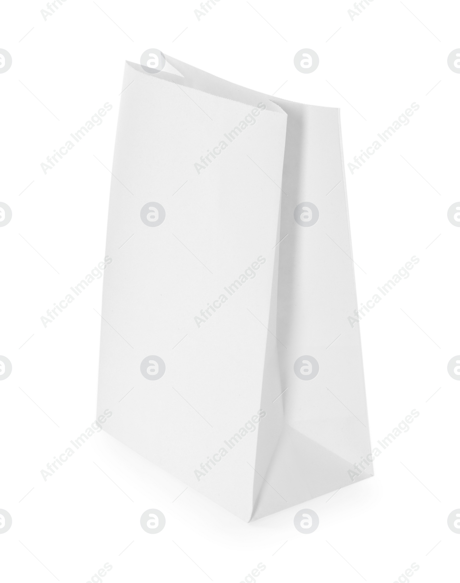 Photo of One new paper bag isolated on white