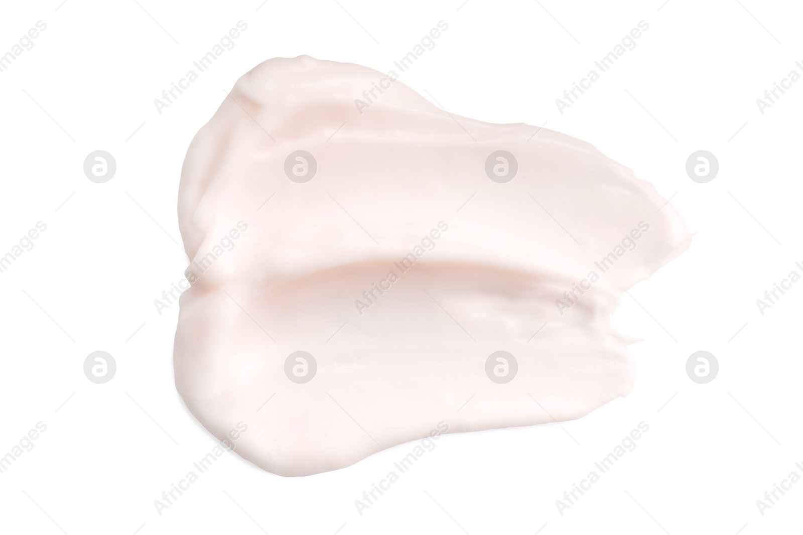 Photo of Sample of face cream on white background, top view