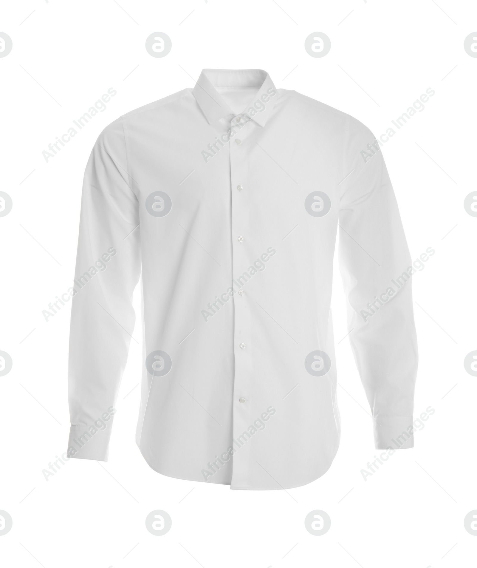 Photo of Stylish shirt on mannequin against white background. Men's clothes