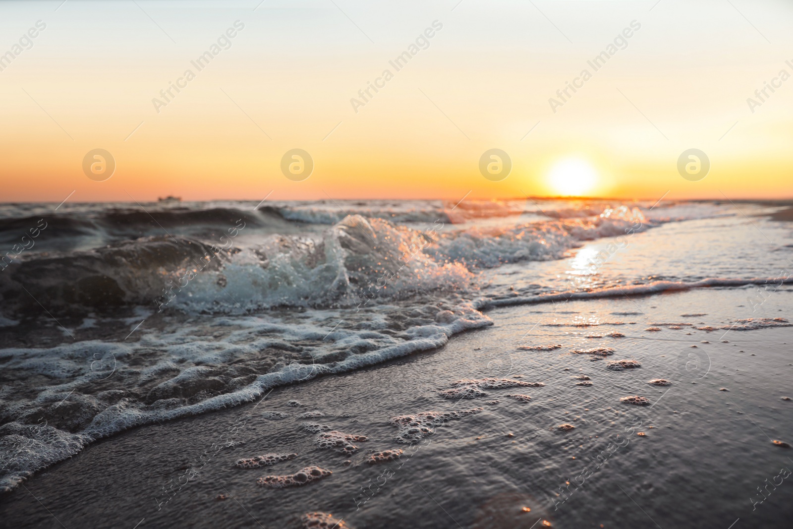 Photo of Beautiful view of sea coast at sunset