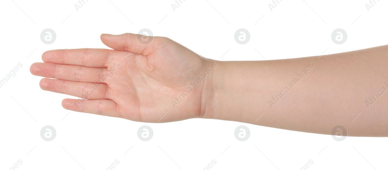 Photo of Closeup view of woman isolated on white