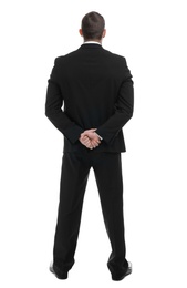 Photo of Male security guard in uniform on white background