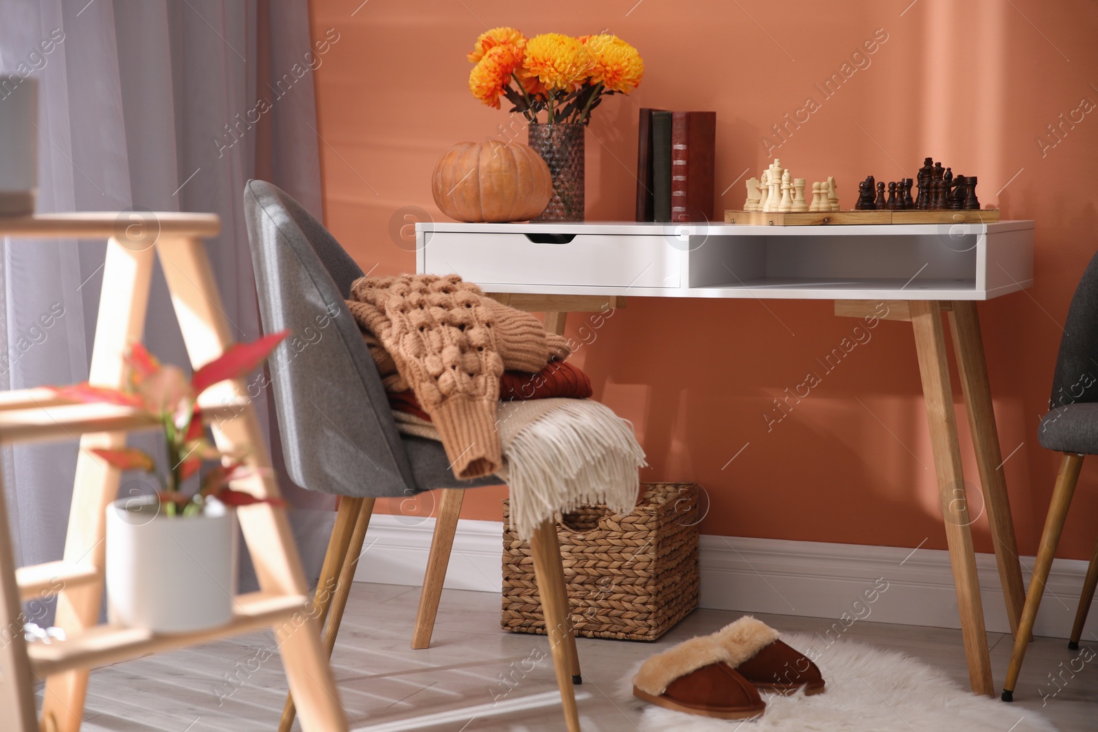 Photo of Cozy room interior inspired by autumn colors