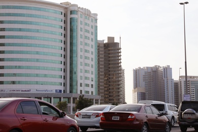 Photo of DUBAI, UNITED ARAB EMIRATES - NOVEMBER 06, 2018: Cityscape with modern buildings