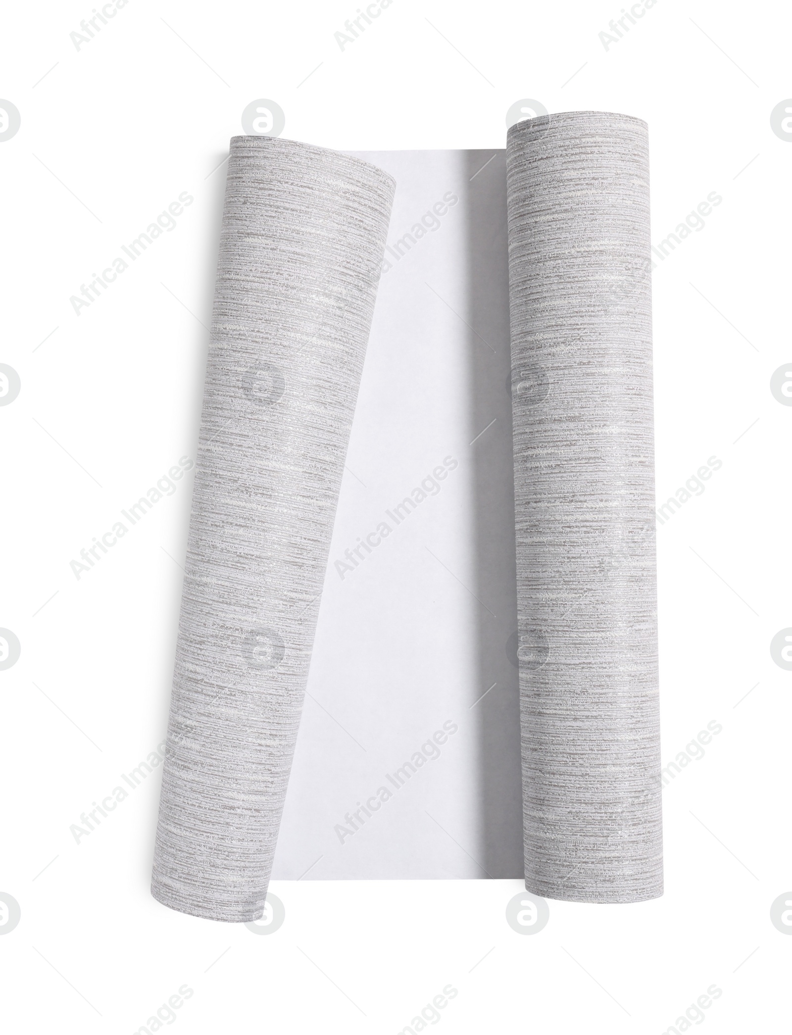 Photo of One grey wallpaper roll isolated on white