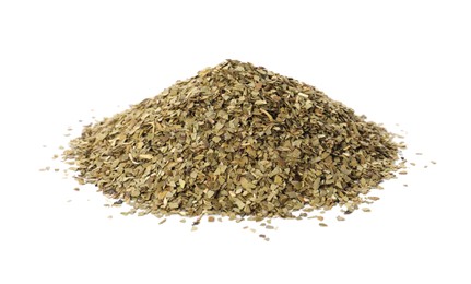 Photo of Pile of aromatic mate tea isolated on white