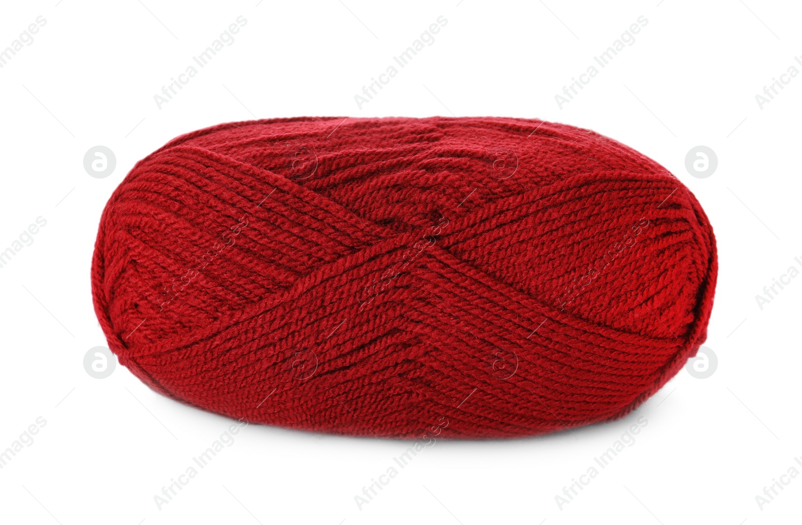 Photo of Soft red woolen yarn isolated on white