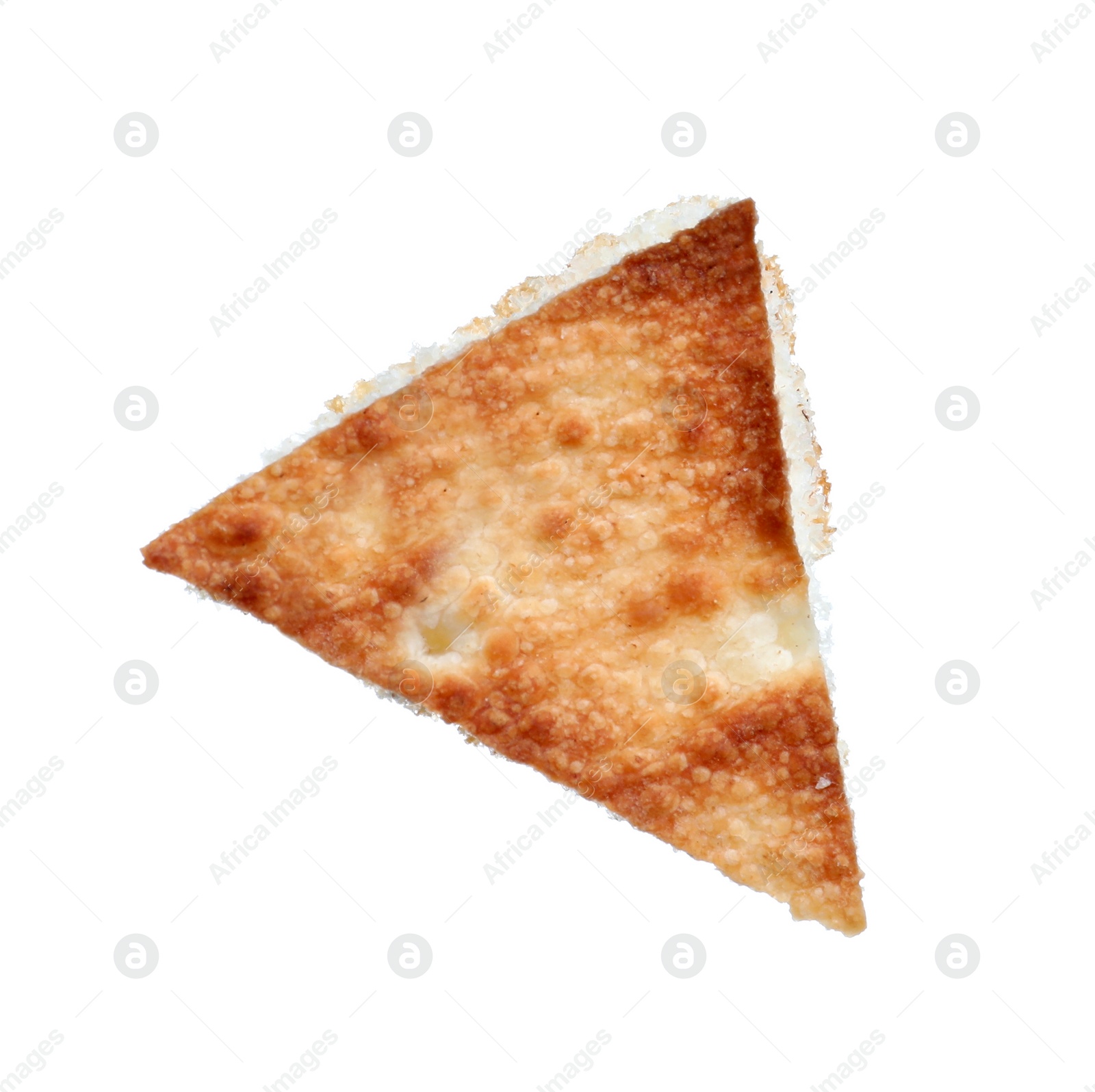 Photo of Delicious crispy pita chip isolated on white