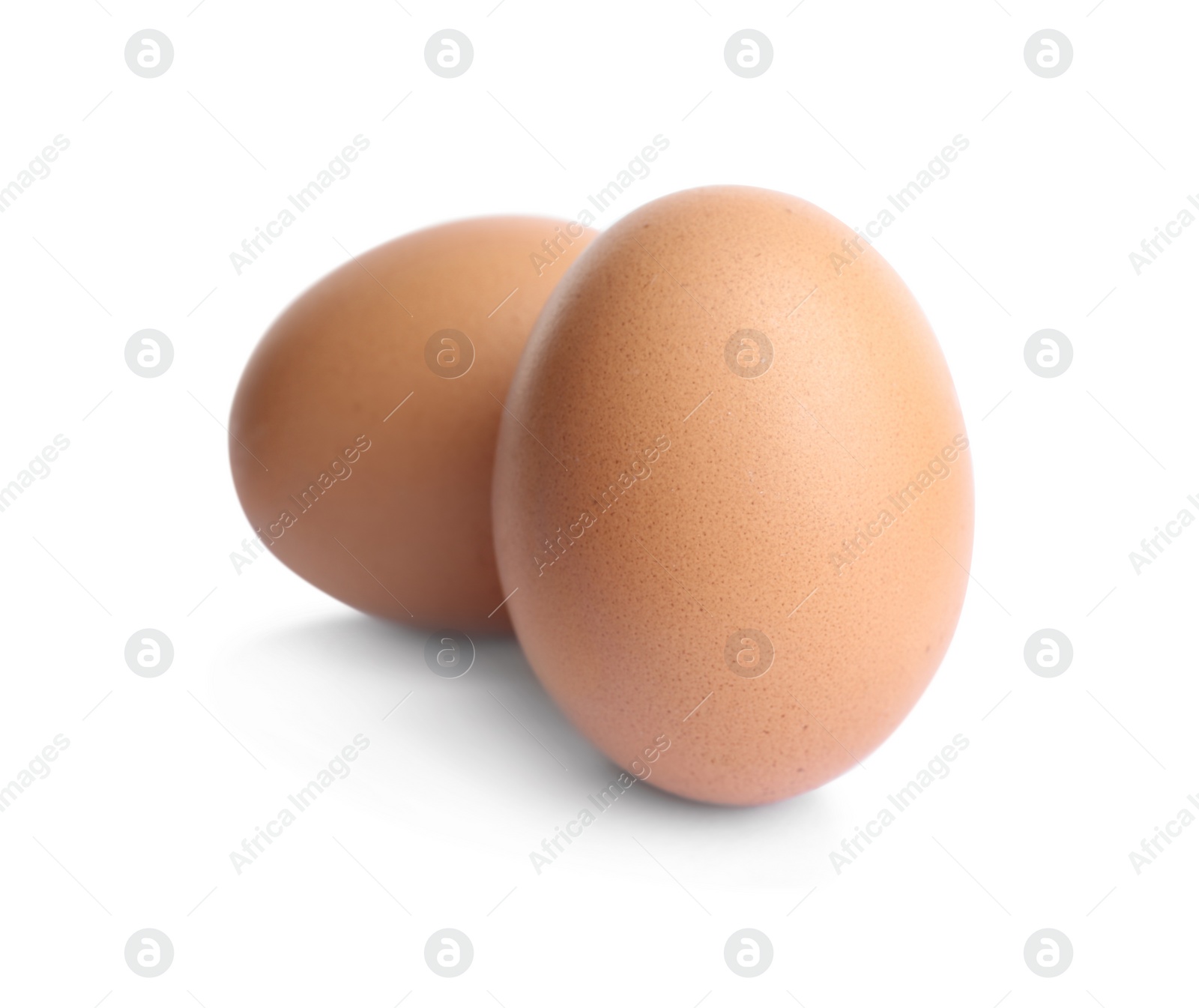 Photo of Fresh brown chicken eggs isolated on white