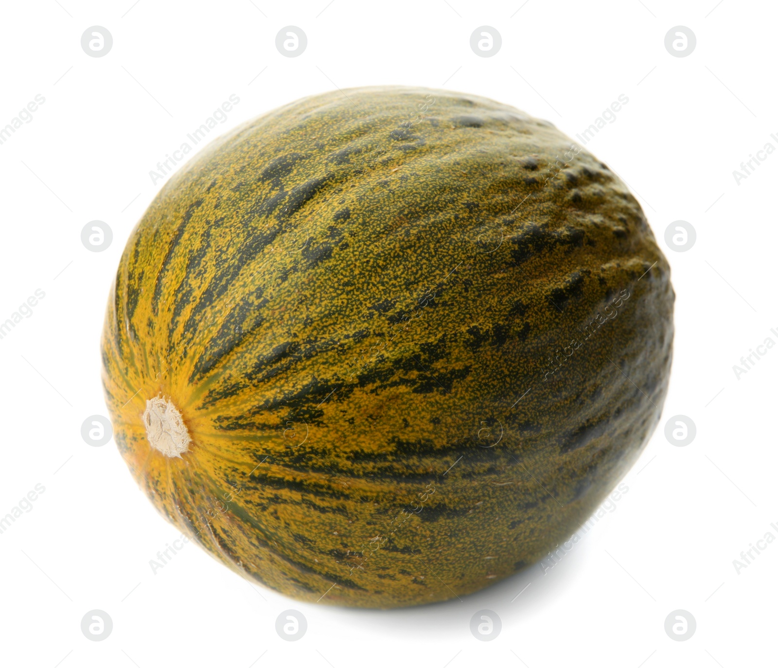 Photo of Whole tasty ripe melon on white background