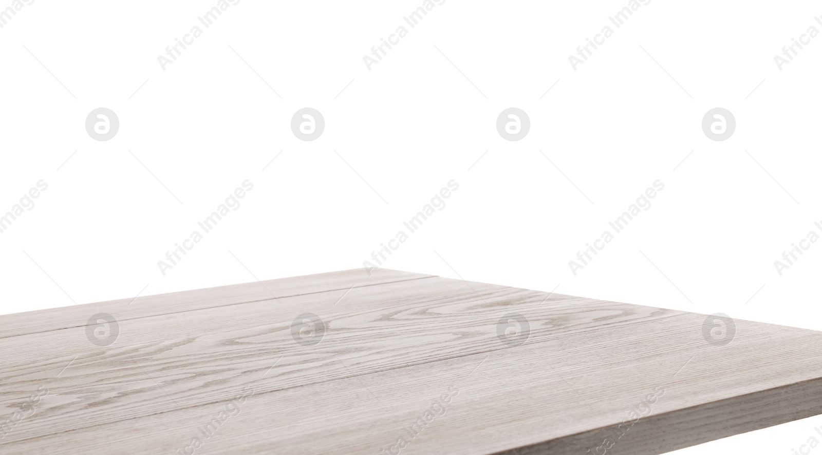 Photo of Empty light wooden table isolated on white